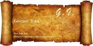 Gecse Ida névjegykártya