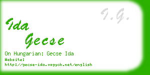 ida gecse business card